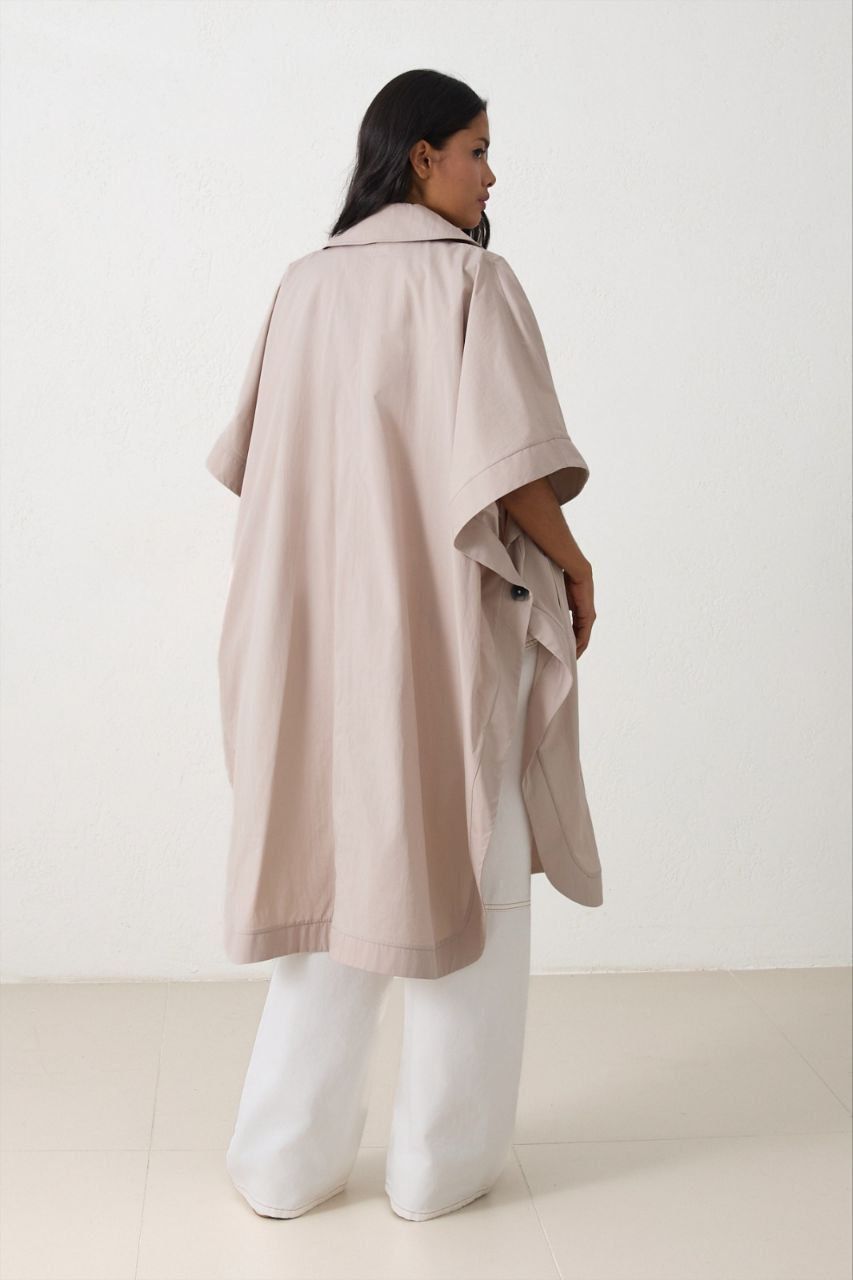 Driftwood Short‑Sleeve Cape Trench