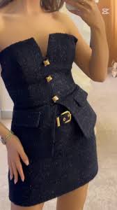 Sienna Tweed Corset & Skirt Set — Midnight Navy