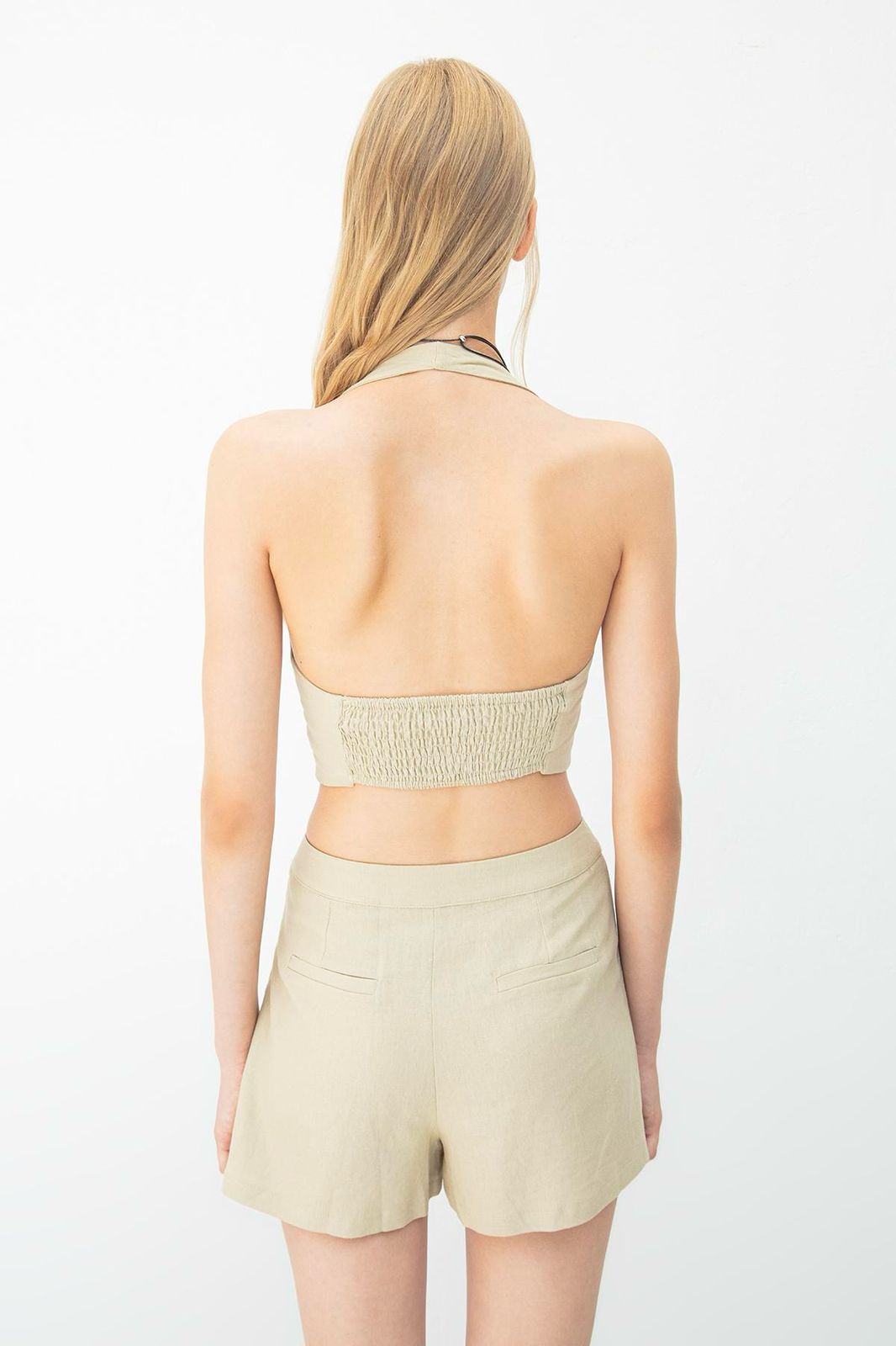 Linen‑Blend Button‑Front Vest & Shorts Set