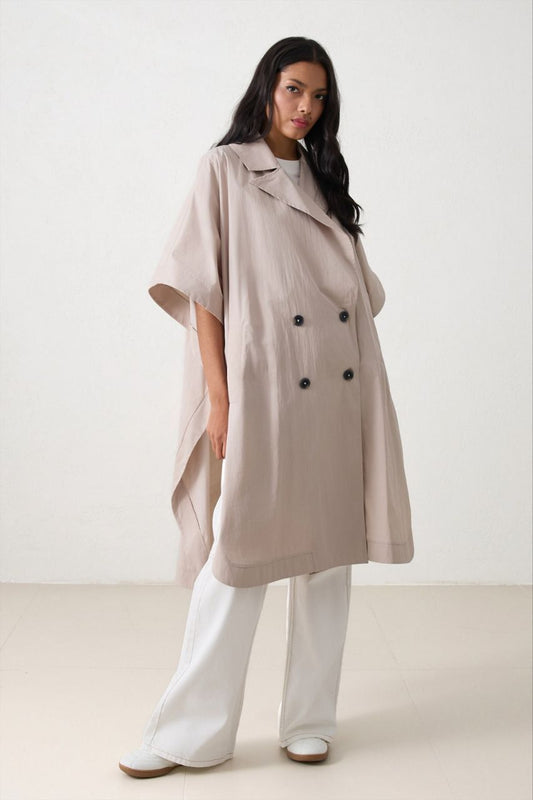 Driftwood Short‑Sleeve Cape Trench
